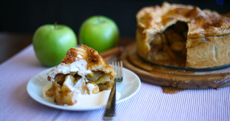 Apple and caramel pie