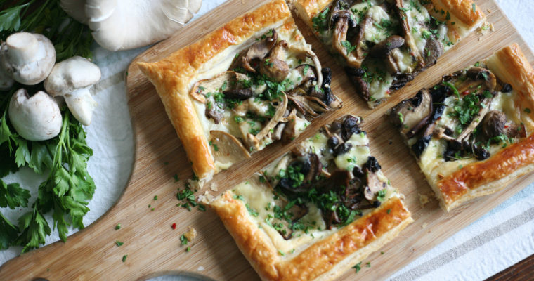 Mushroom and Gruyere tart