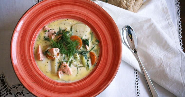 Finnish salmon and potato soup