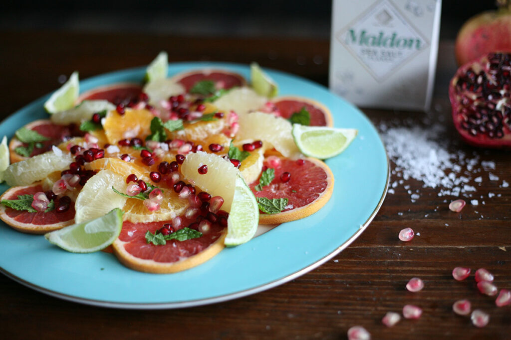 Citrus salad with pomegranate and orange blossom water