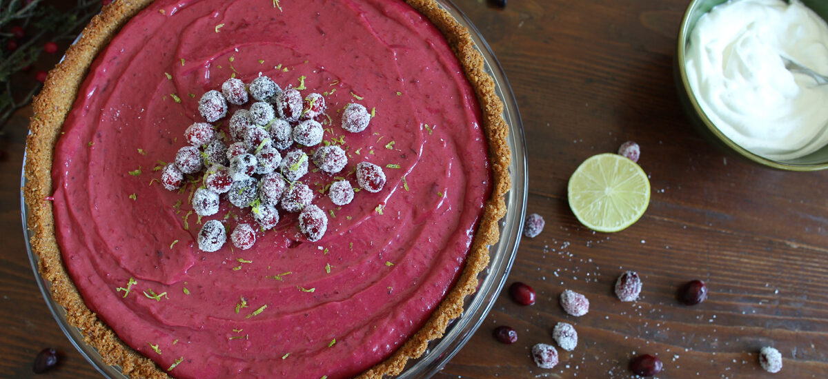 Cranberry and lime pie