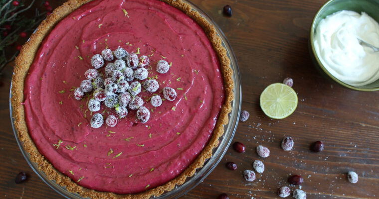 Cranberry and lime pie